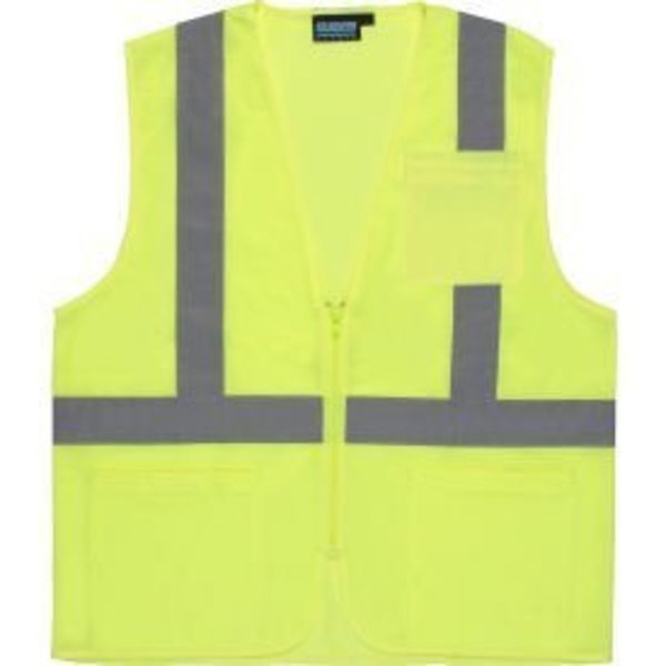 Erb Safety Aware Wear® ANSI Class 2 Economy Mesh Vest, 61649 - Lime, Size XL 61649